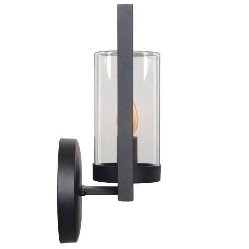 Настенный светильник Nispen 29827/01/30 Lucide уличный IP44 чёрный 1 лампа, плафон прозрачный в стиле лофт кантри E14 фото 4